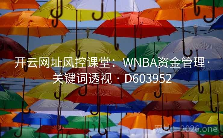 开云网址风控课堂:WNBA资金管理·关键词透视 · D603952 第2张 开云网址风控课堂:WNBA资金管理·关键词透视 · D603952 第2张